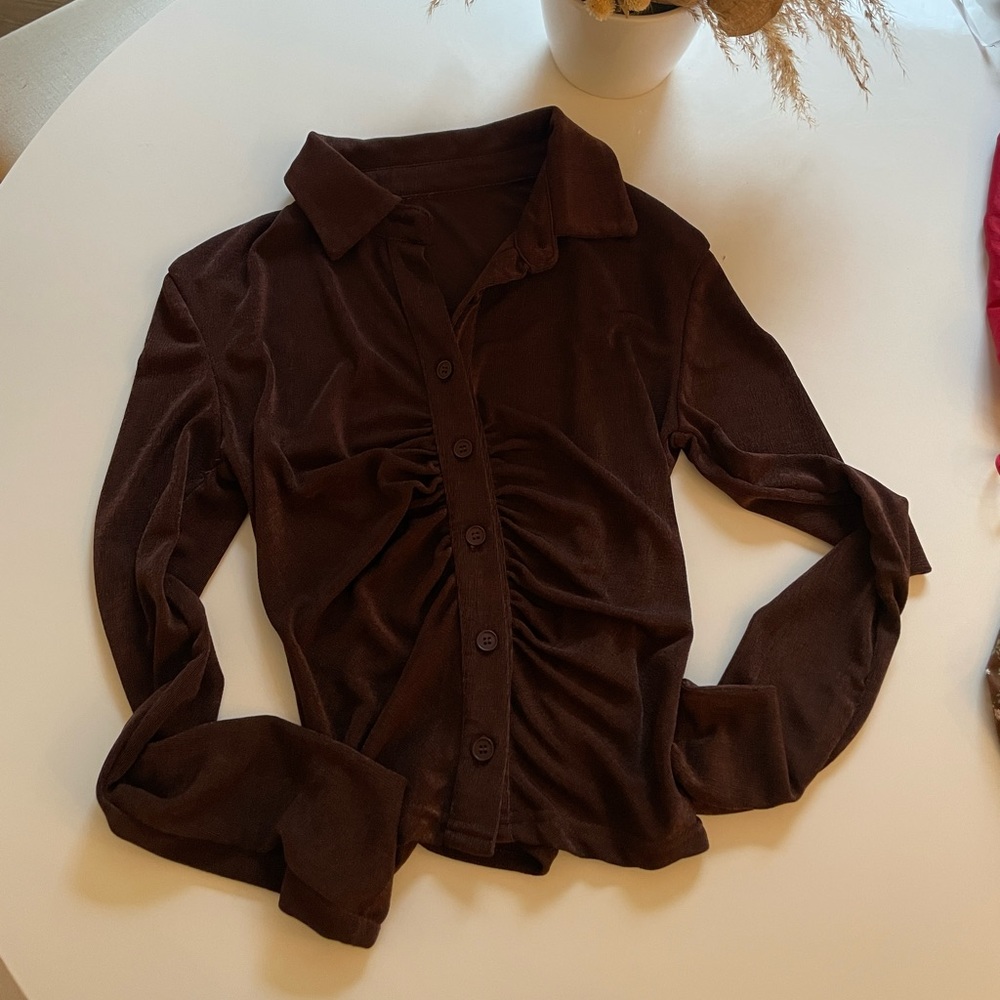 Brown long sleeve shirt